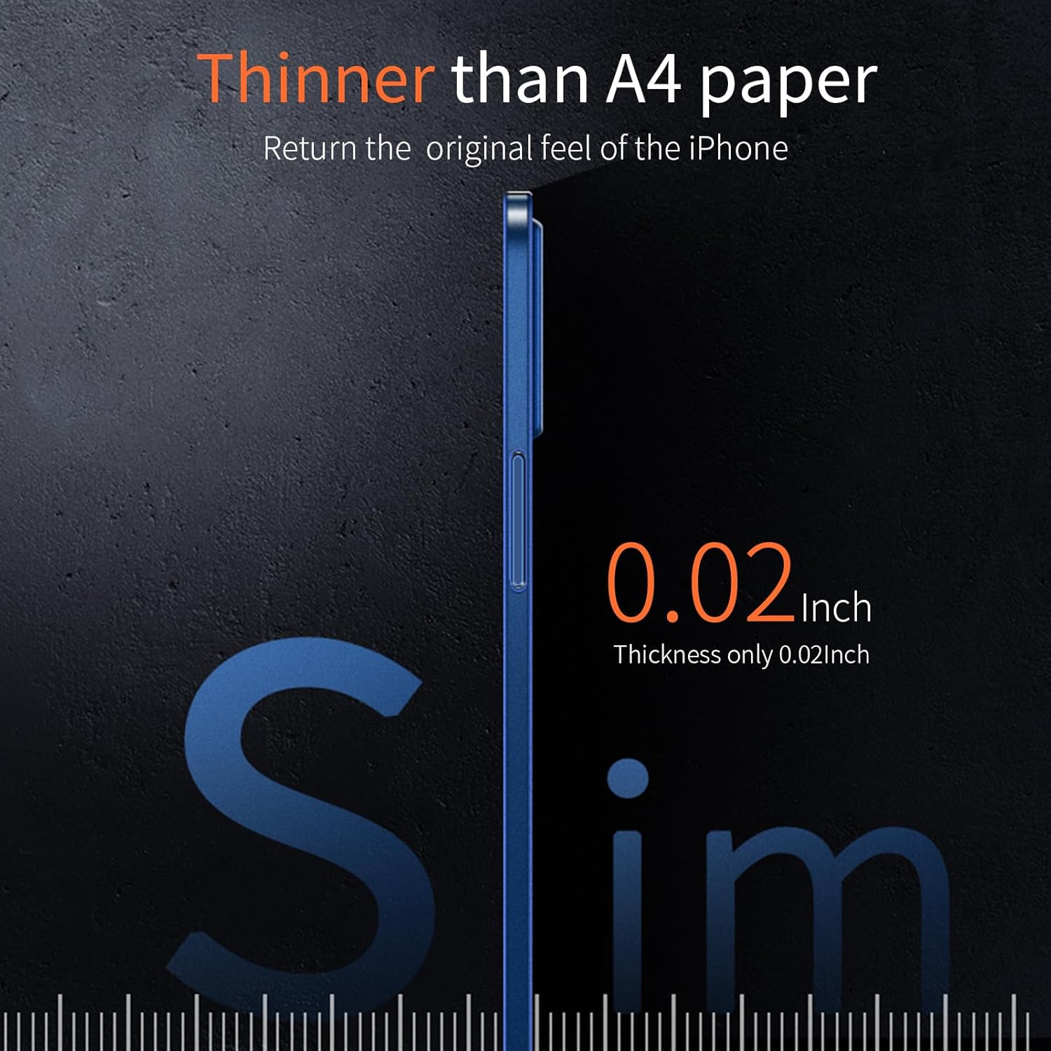Dataroad – Funda delgada para iPhone 15 Pro, 0.008 in, delgada como papel, funda ligera translúcida con acabado mate, protección trasera de PP