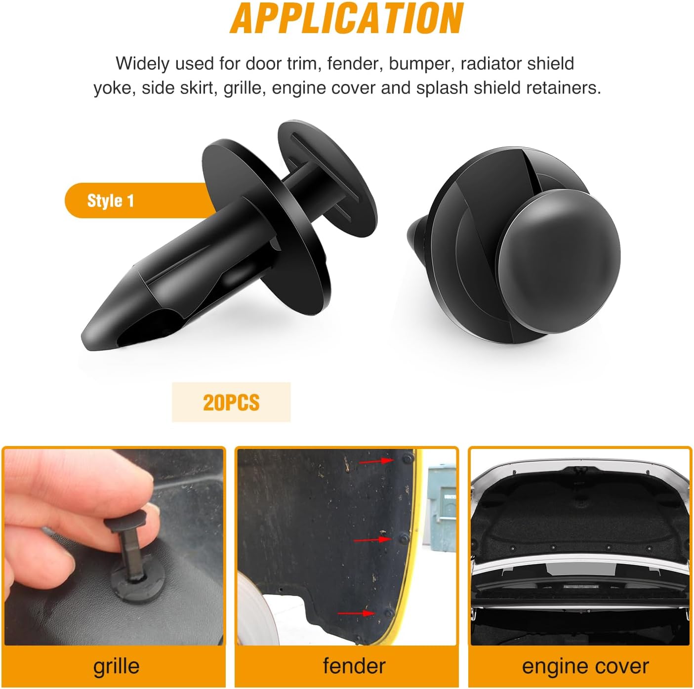 GOOACC 60 piezas de clips de moldeo para guardabarros 68039280-AA, 55156429-AA, 6503598,6501559 repuesto para Jeep Wrangler Chrysler Ford GMC con 1