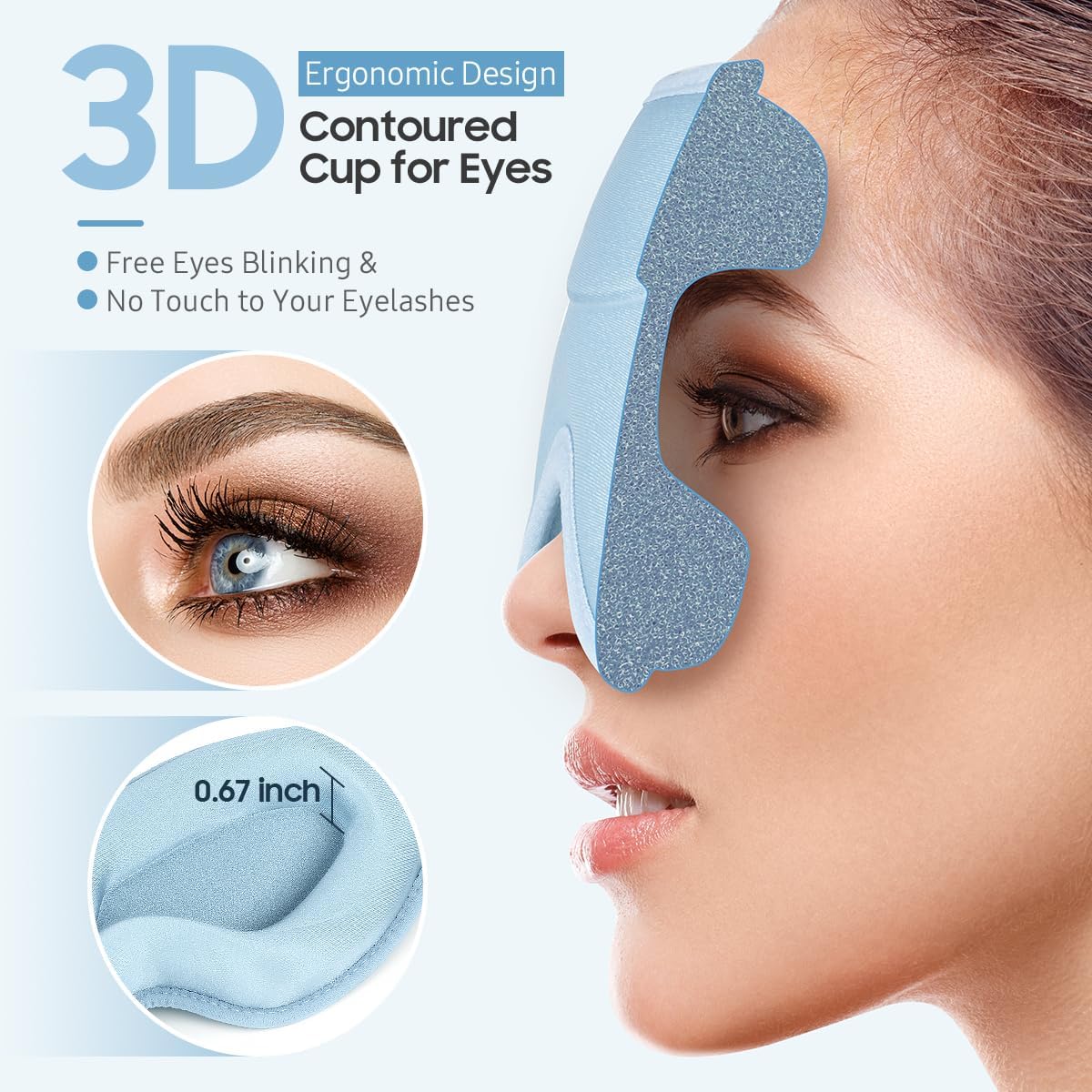 Máscara para dormir, antifaz de alta calidad para dormir, oscurecimiento total, comodidad suave superior, máscara de dormir de diseño ergonómico 3D