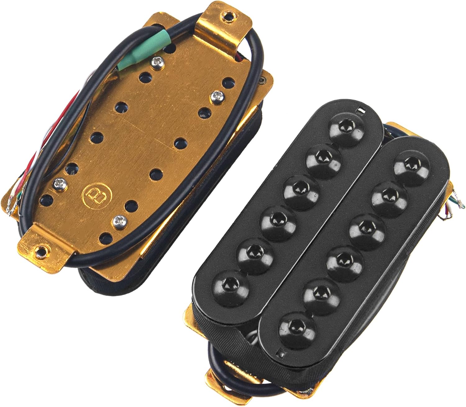 Juego de pastilla de puente de cuello de guitarra eléctrica con imán de alto rendimiento NB compatible con pastilla de guitarra eléctrica (negro)