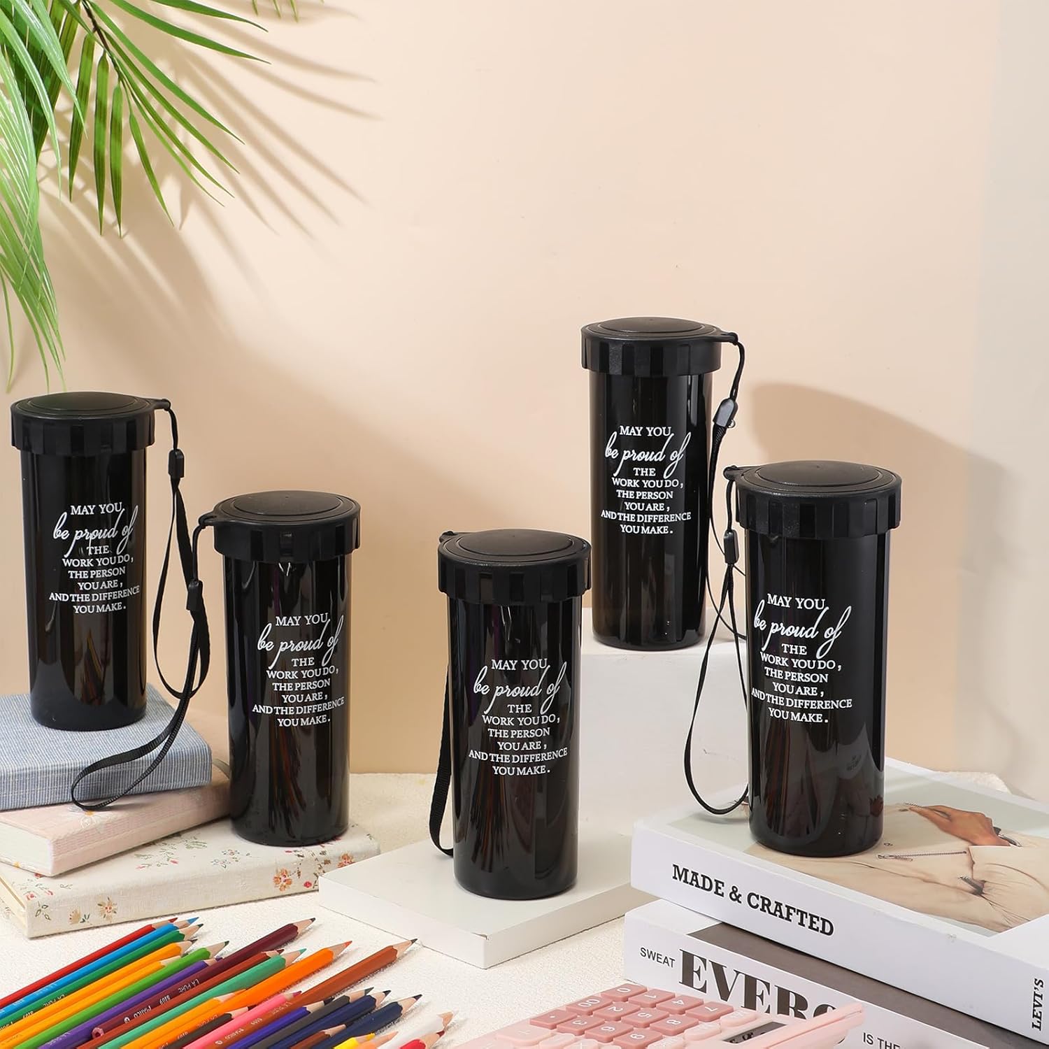 Rtteri 12 botellas de agua inspiradoras de 15 onzas, regalos de agradecimiento para empleados, regalos de equipo, personal y compañero de trabajo,