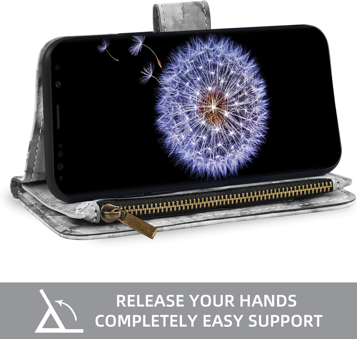 Asuwish Funda de teléfono para Samsung Galaxy S9 Plus con protector de pantalla de vidrio templado y soporte de ranura para tarjeta de crédito con