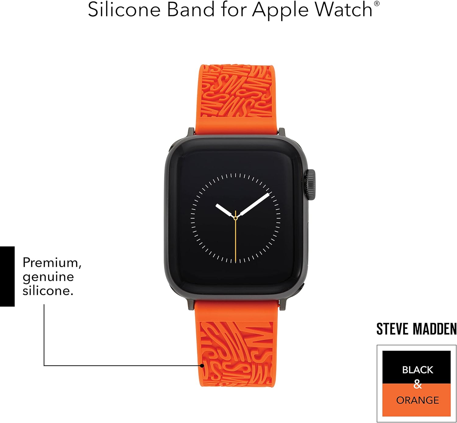 Steve Madden Correa de silicona de moda para Apple Watch, Moderno