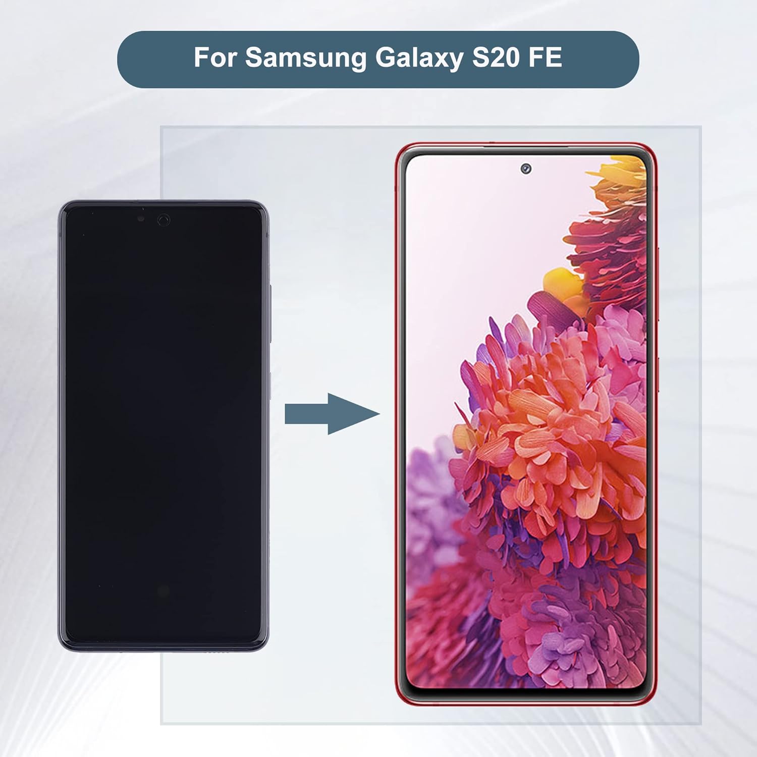 AMOLED – Pantalla compatible con Samsung Galaxy S20 FE SM-G780F SM-G780FDSM 6.5 pulgadas, pantalla táctil LCD con herramientas (negro Aura)