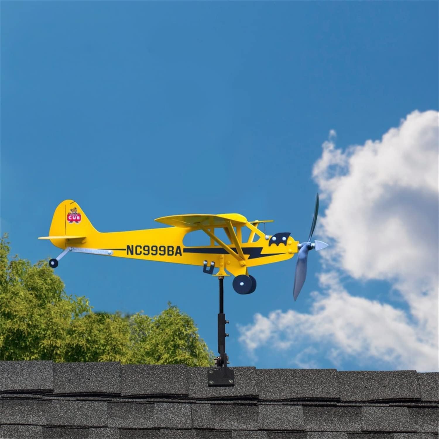 Veta de avión Piper J3 Cub 2023, regalos para los amantes del vuelo, decoración de veletas de avión, molino de viento hecho a mano, fácil de