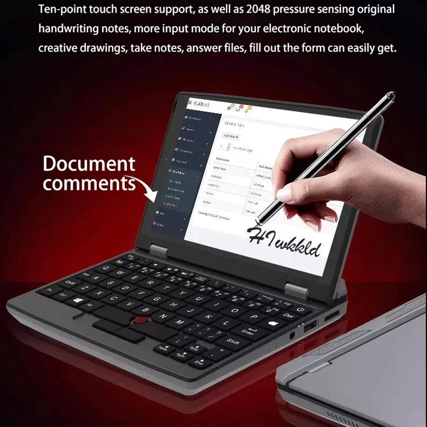 Zunate Mini portátil Win 10, pantalla táctil de 7.0 pulgadas, mini portátil industrial CPU J4105, micro PC RAM de 12 GB, WiFi de doble banda,