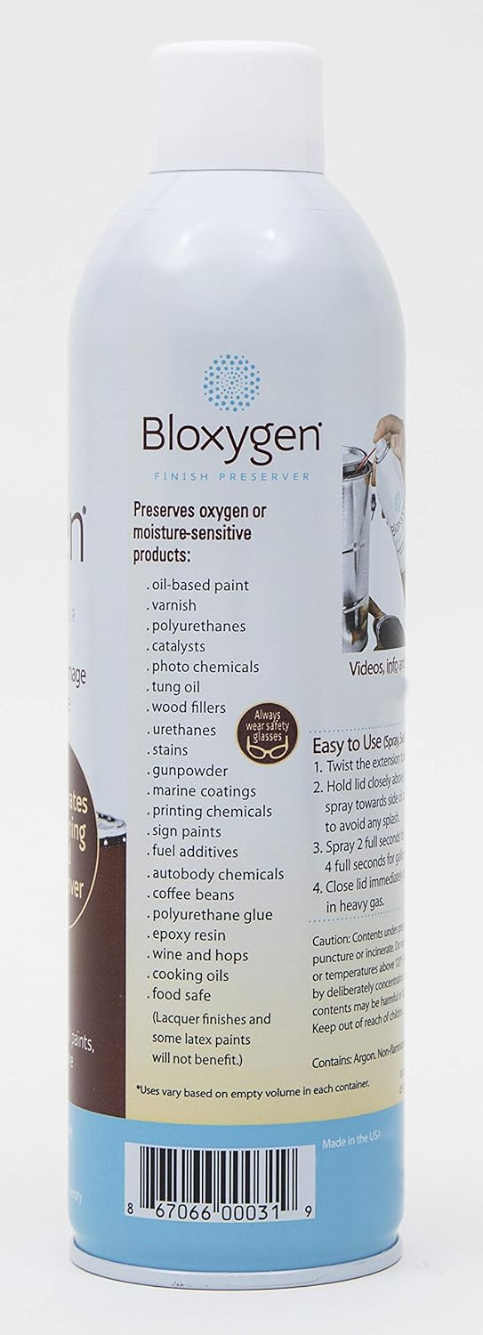Bloxygen Preservador. Pulverizar, sellar y almacenar. 3 latas Pack. Sistema de preservación de gas inerte.