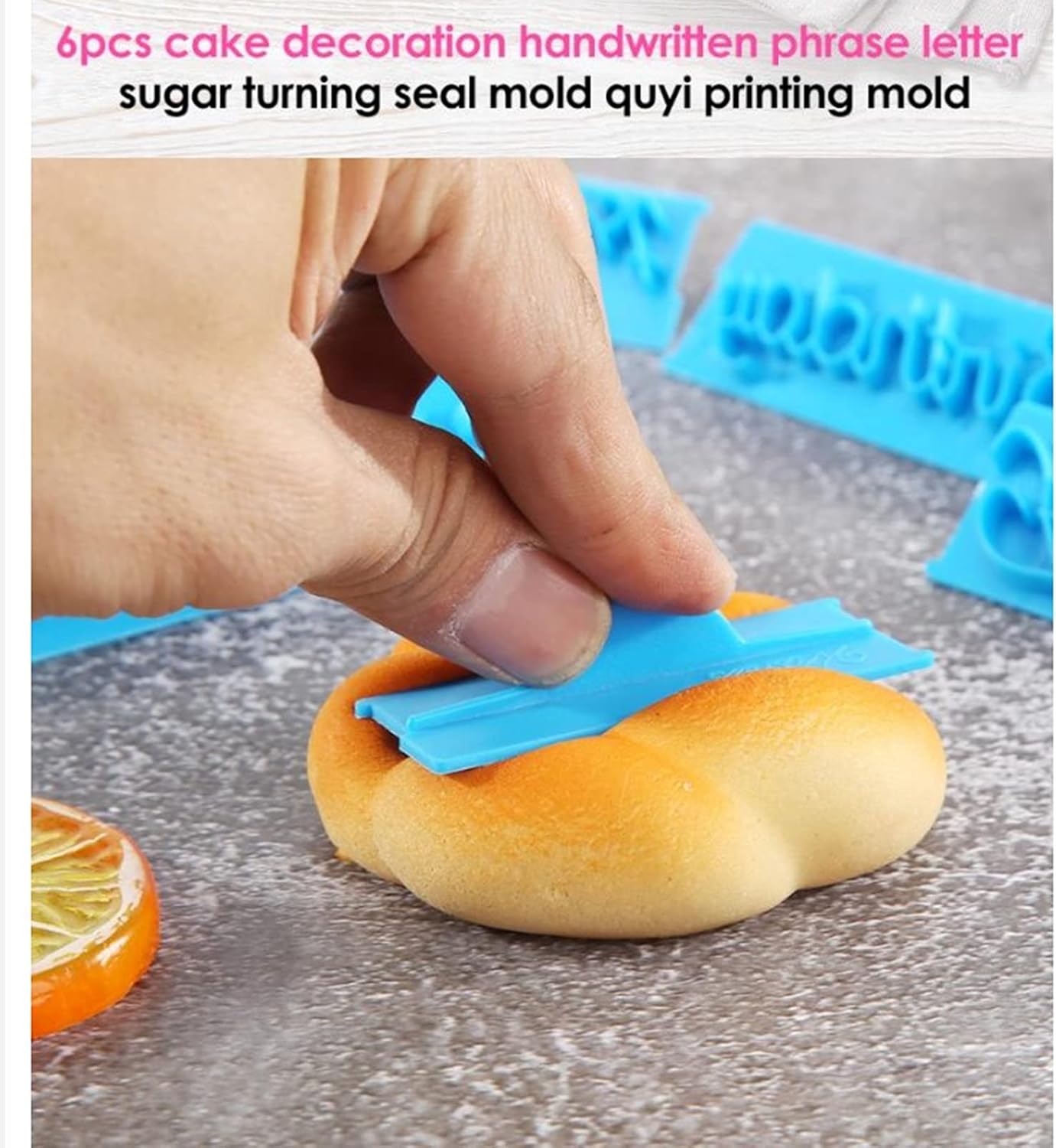 6 moldes para moldes de galletas para fondant, moldes de letras escritas a mano para tartas, moldes de palabras para sellos, feliz cumpleaños,