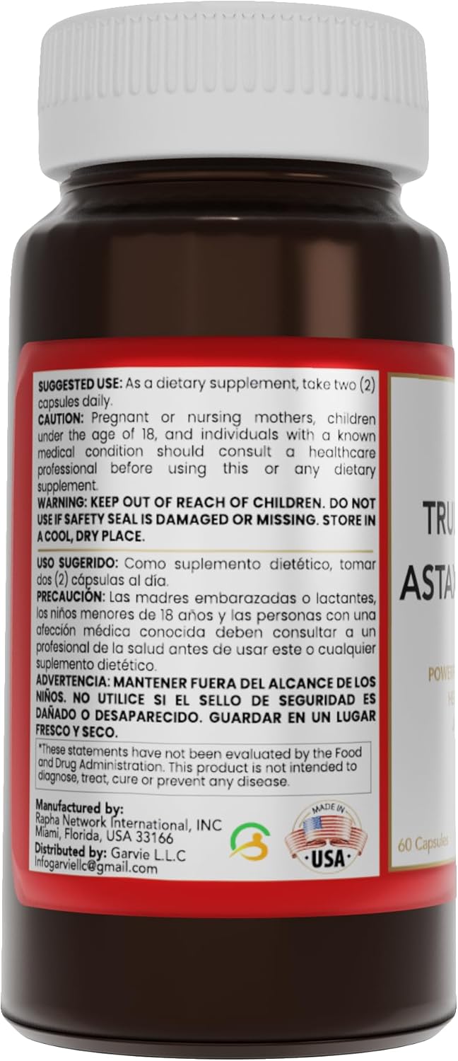 Cápsula de astaxantina, 50 mg 60 píldoras. Antioxidante premium – Suplemento de nutrición deportiva e inmunidad – Apoya la salud ocular, articular y