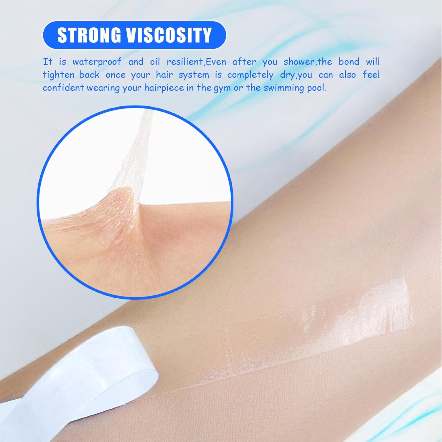 516″(0.8cm)*12 yardas Cinta para extensiones de cabello con cinta adhesiva de doble cara para extensiones de cabello con cinta (blanco)