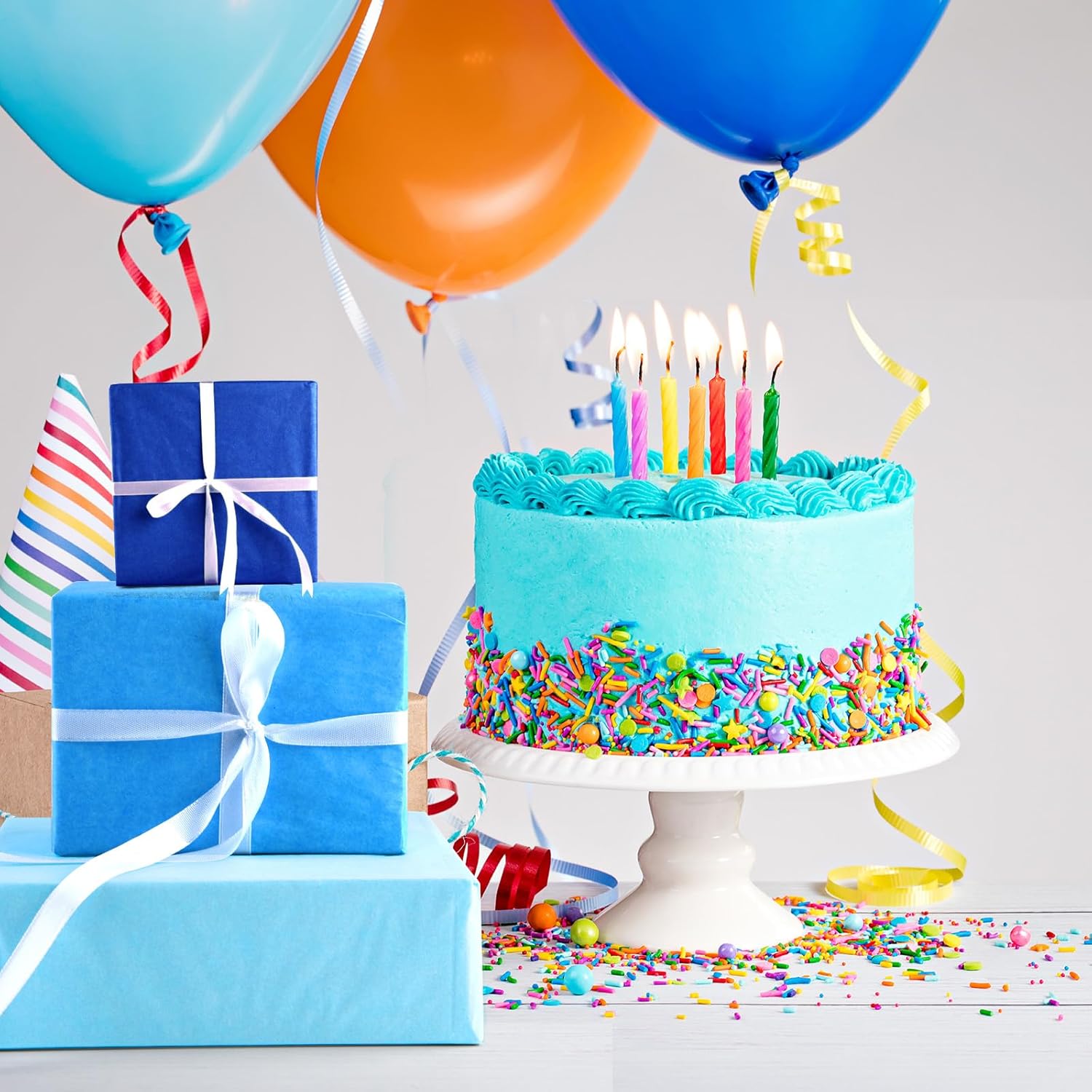 PLULON 60 hojas de papel de seda azul a granel, papel de seda para envolver regalos para embalaje, cumpleaños, baby shower, despedida de soltera,