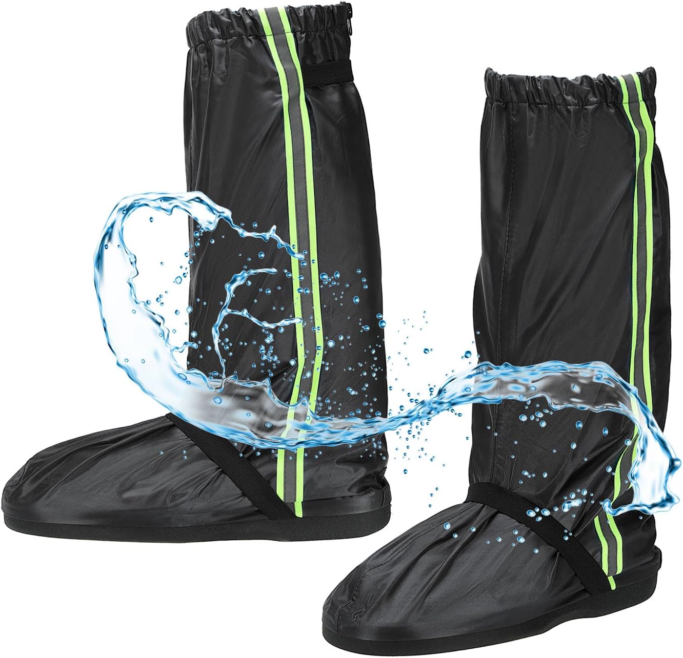 PATIKIL Cubiertas impermeables para zapatos, reutilizables antideslizantes con cremallera para zapatos de lluvia, cubiertas para botas de nieve