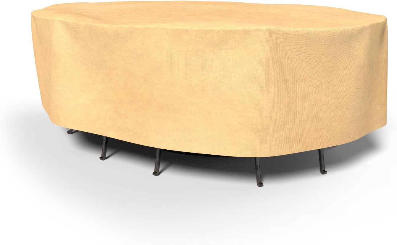 Budge P5A17SF1 – Juego de mesa y sillas ovaladas para todas las estaciones, ligera, resistente a los rayos UV, extragrande, 30 pulgadas de alto x