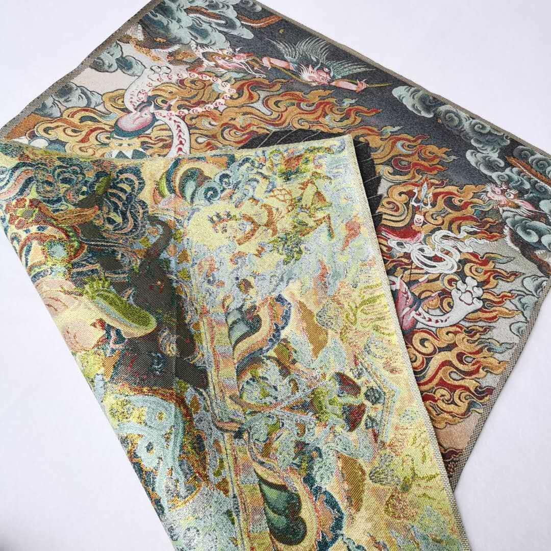 Tapiz de seda bordado de budismo Tíbet Thangka de seda de 6 brazos Mahakala Wrathful Deity Tangka Fengshui para colgar en la pared para decoración