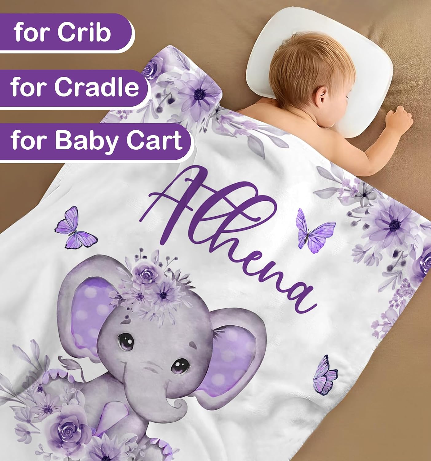 Manta de bebé personalizada para niñas, manta de bebé personalizada con nombre, suave y acogedora manta personalizada con nombre para niños, manta