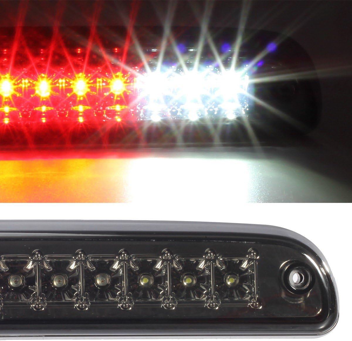 Partsam Tercera luz LED rojablanca de freno y lámpara de carga con 5 luces de techo ámbar y luces LED T10 para Ford Super Duty y Ranger,
