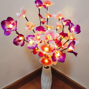 Fantasee Luces de ramita de orquídea, 20 luces LED artificiales de rama de Phalaenopsis alimentadas por pilas, luces de decoración de ramas Fantasee Luces de ramita de orquídea, 20 luces LED artificiales de rama de Phalaenopsis alimentadas por pilas, luces de decoración de ramas