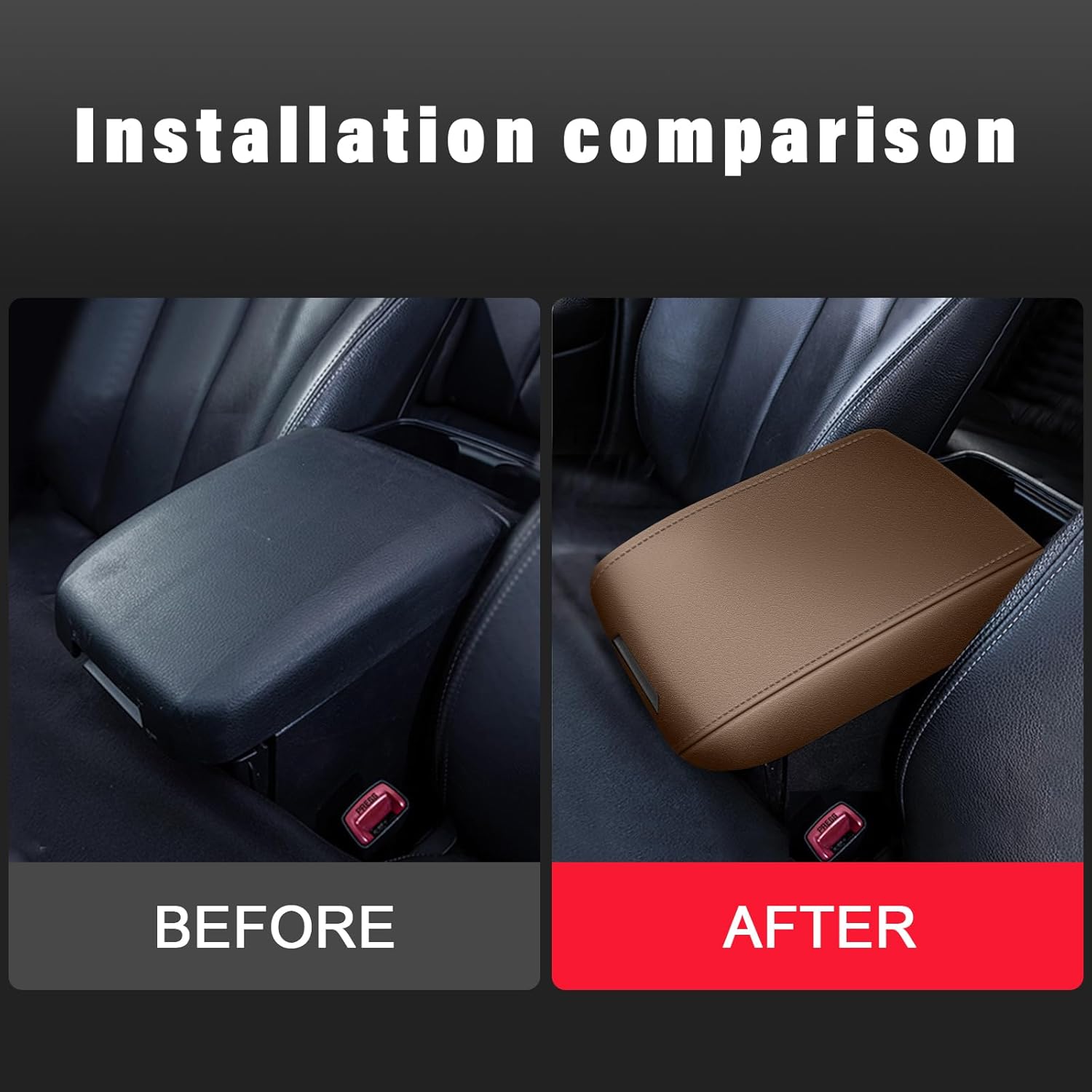 AOMSAZTO – Fundas para reposabrazos para Toyota Tacoma 2016-2023, color marrón