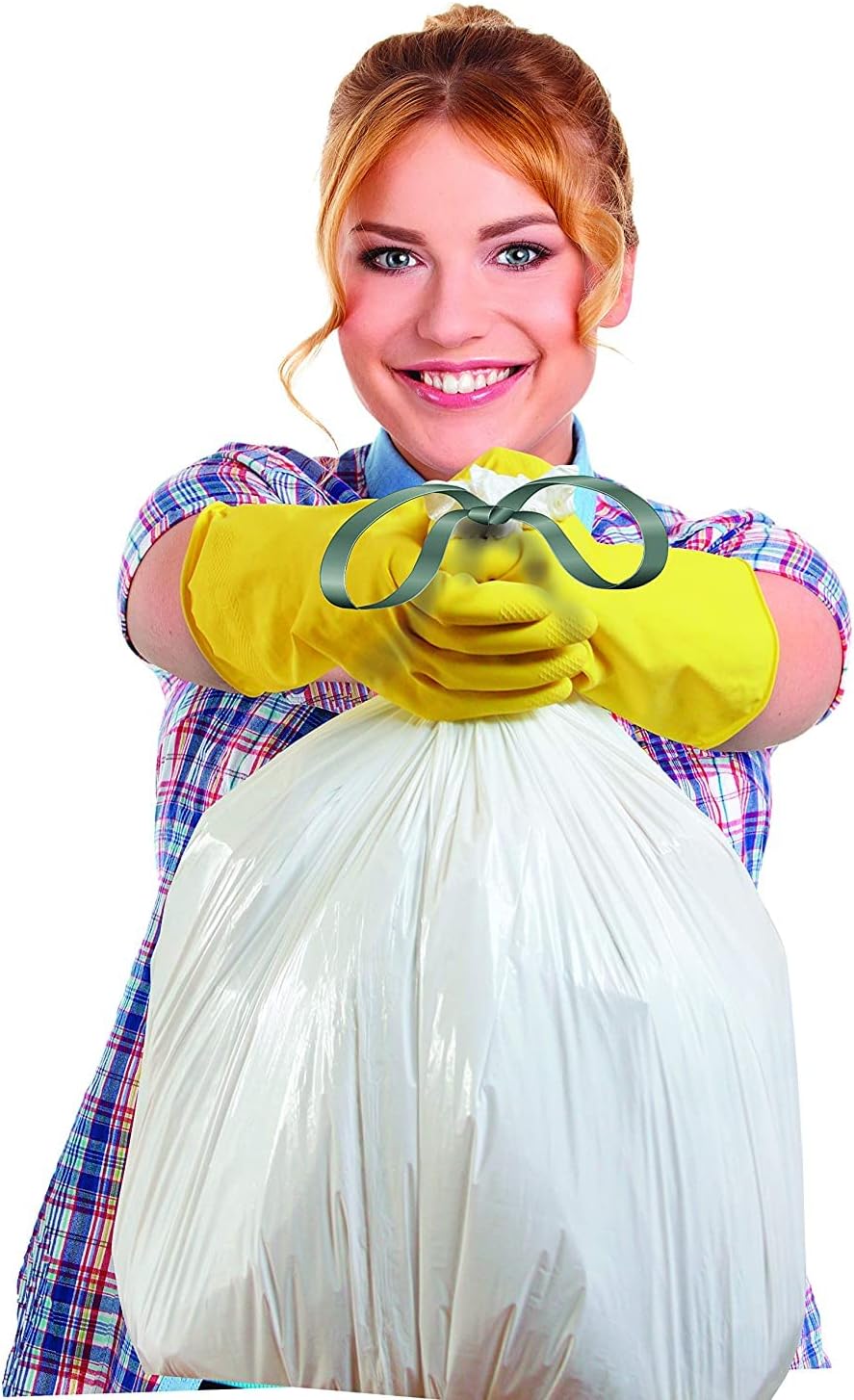 Commander – Bolsas de basura blancas con cordón para cocina, de 13 galones, 0.7 milésimas de pulgada de alto, 24 x 25 pulgadas, paquete de 25