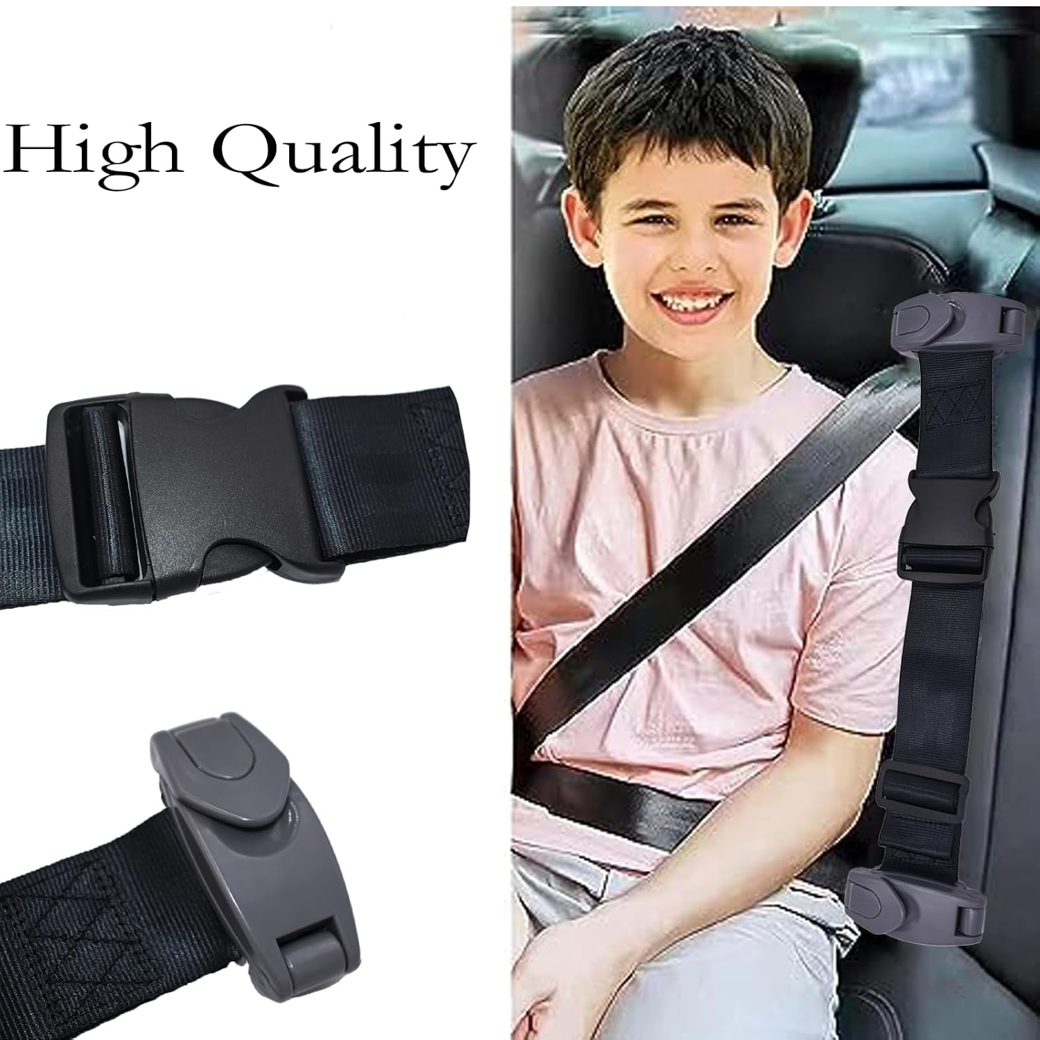 Ajustador de cinturón de seguridad de automóvil, ajustador de cinturón de seguridad con clip, comodidad universal, correa protectora de hombro y