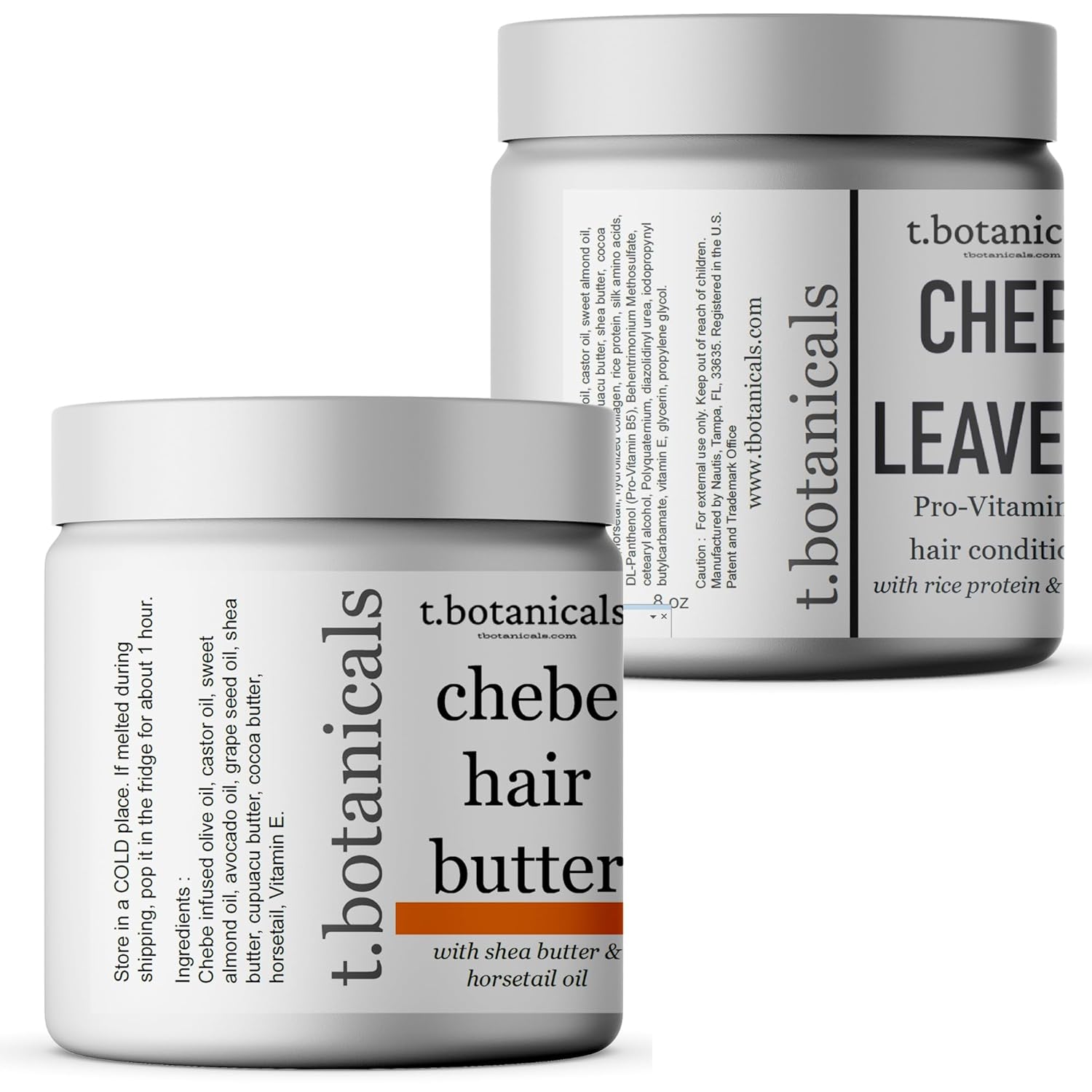 Juego de acondicionador sin enjuague Chebe Butter and Chebe para cerraduras brillantes que promueve el crecimiento del cabello más largo y fuerte,