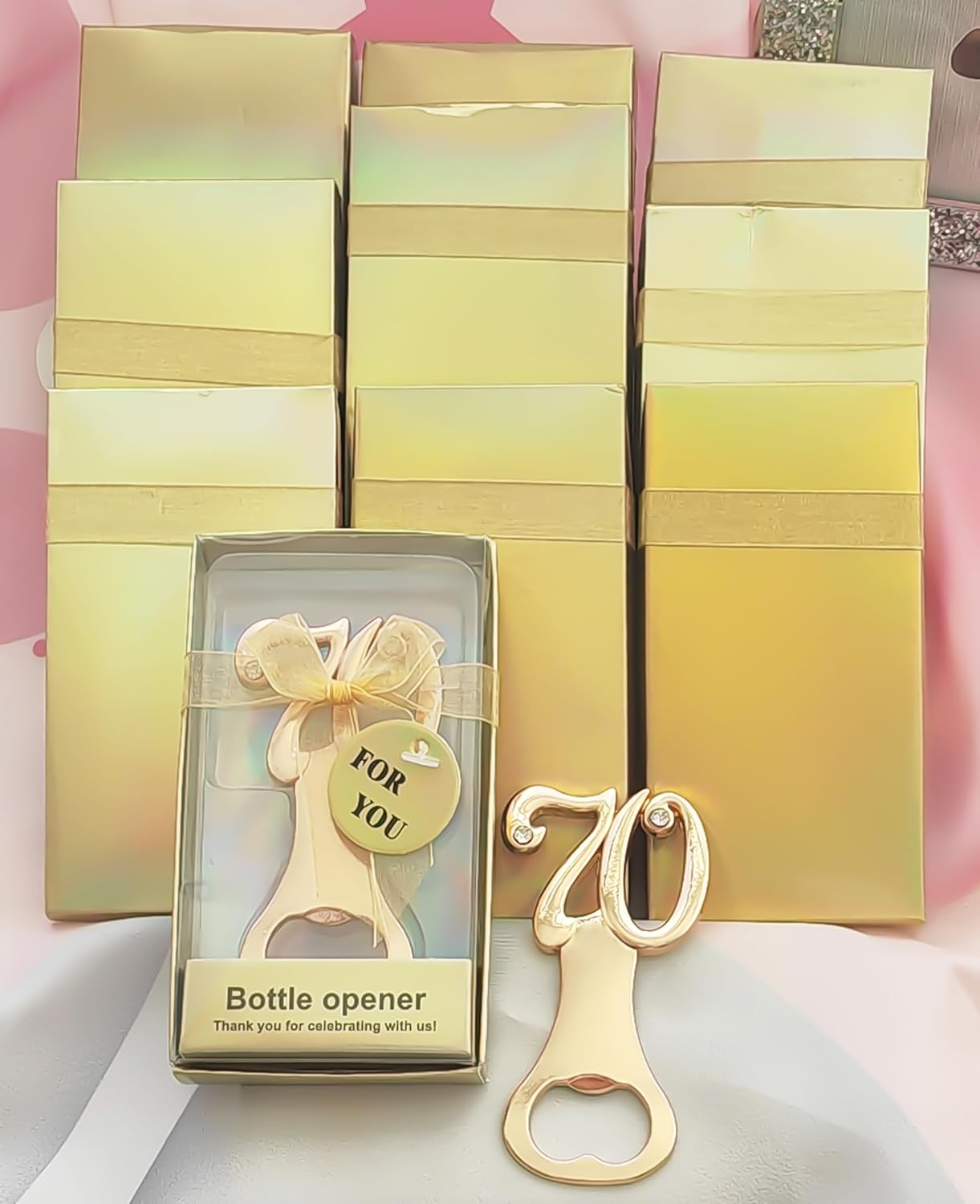 16 abrebotellas, recuerdos de fiesta de boda para decoración de fiestas de invitados, 70 cumpleaños, 70 aniversario, boda, despedida de soltera,
