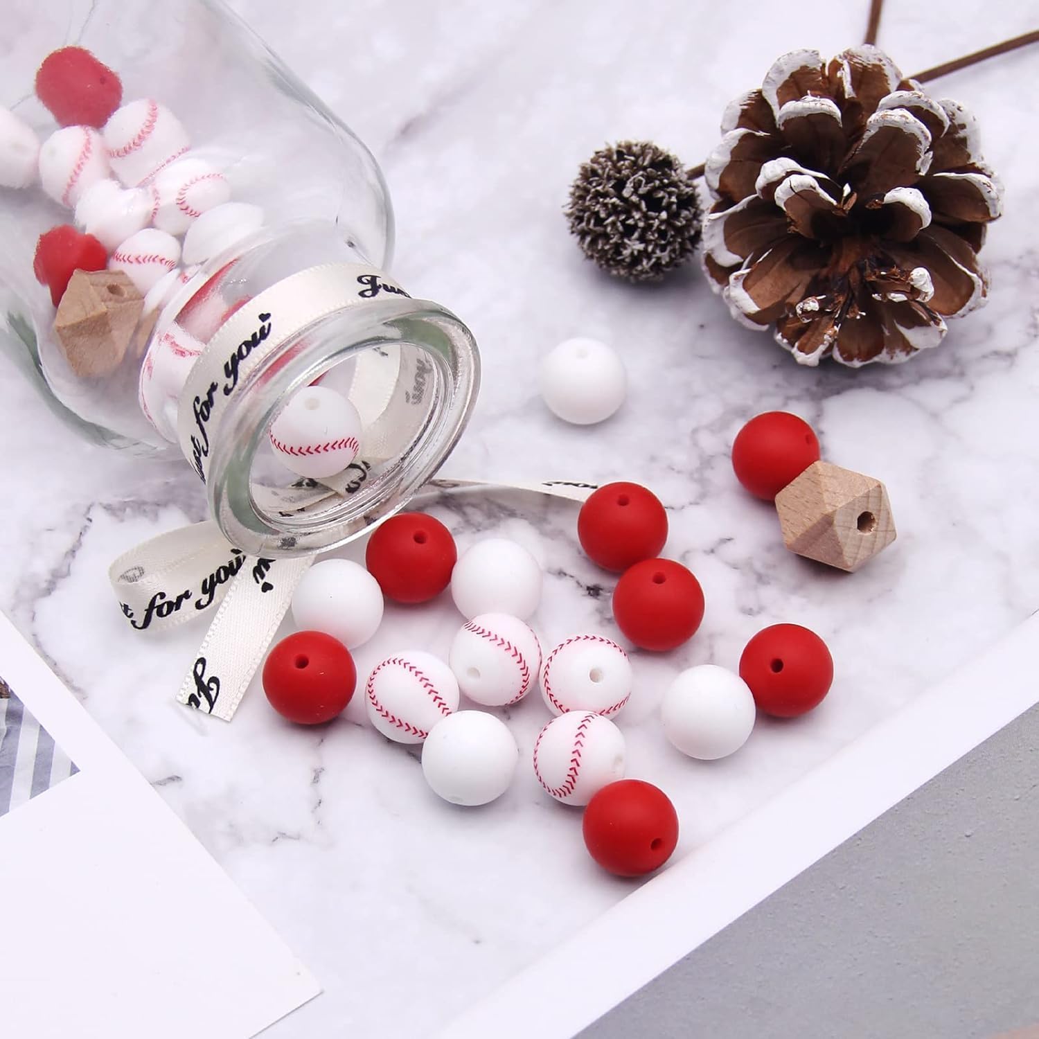 Kit de cuentas de silicona para hacer llaveros, cuentas de goma a granel para bolígrafo, joyería, pulsera, collar con llavero, borla, cuerda