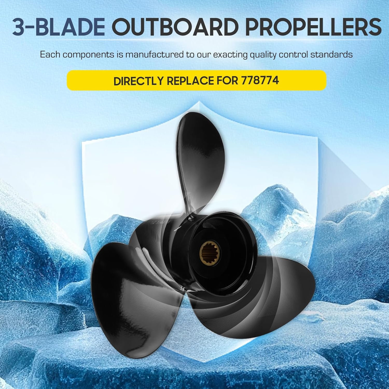 3-Blade Aluminum Outboard Boat Propeller – for BRP Johnson Evinrude Engines