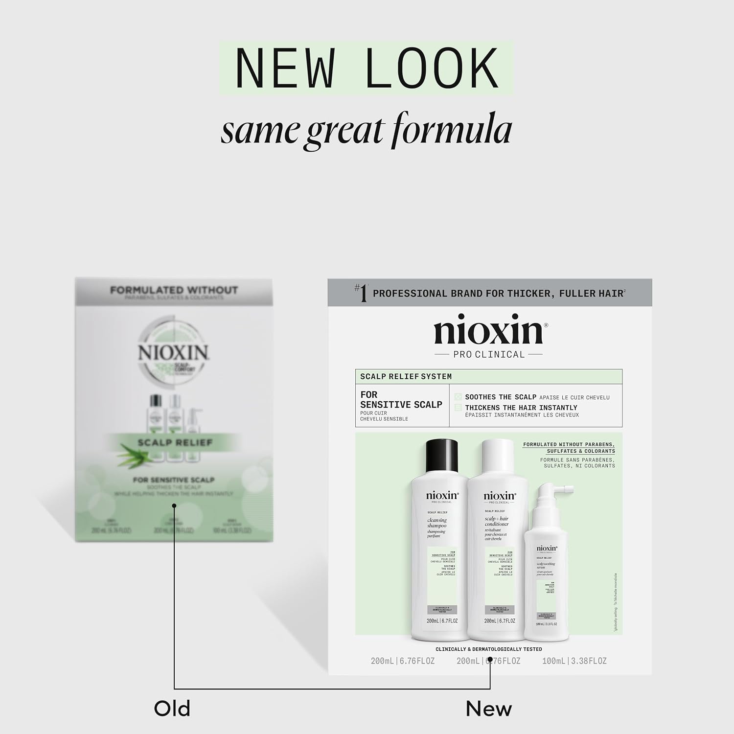 Nioxin Sistema de alivio del cuero cabelludo  Para cuero cabelludo sensible, seco y con picazón  Limpia, calma y engrosa el cabello  Sin parabenos