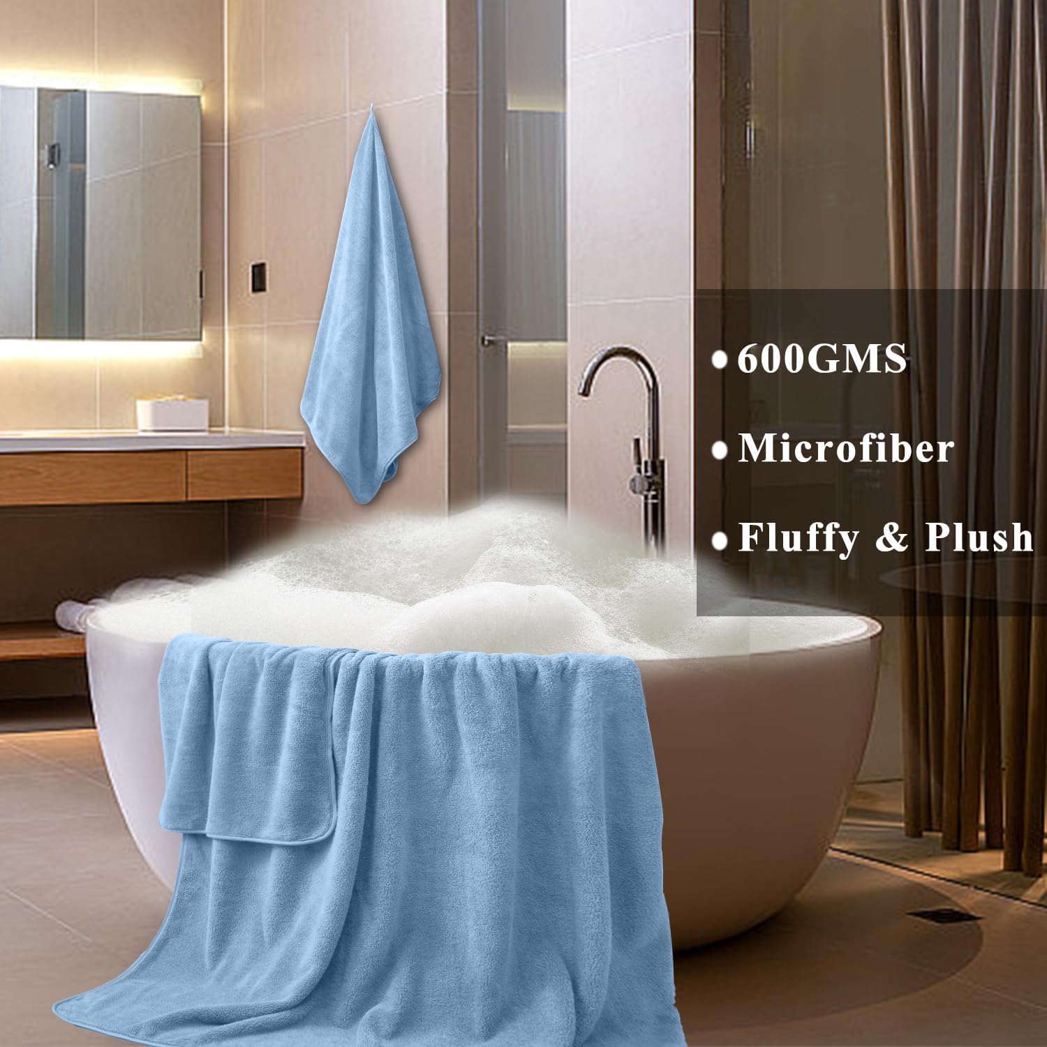 MINCHI Juego de 4 toallas de baño de gran tamaño, ultra suaves y absorbentes, para el hogar y el hotel, toalla de baño de gran tamaño, toallas de