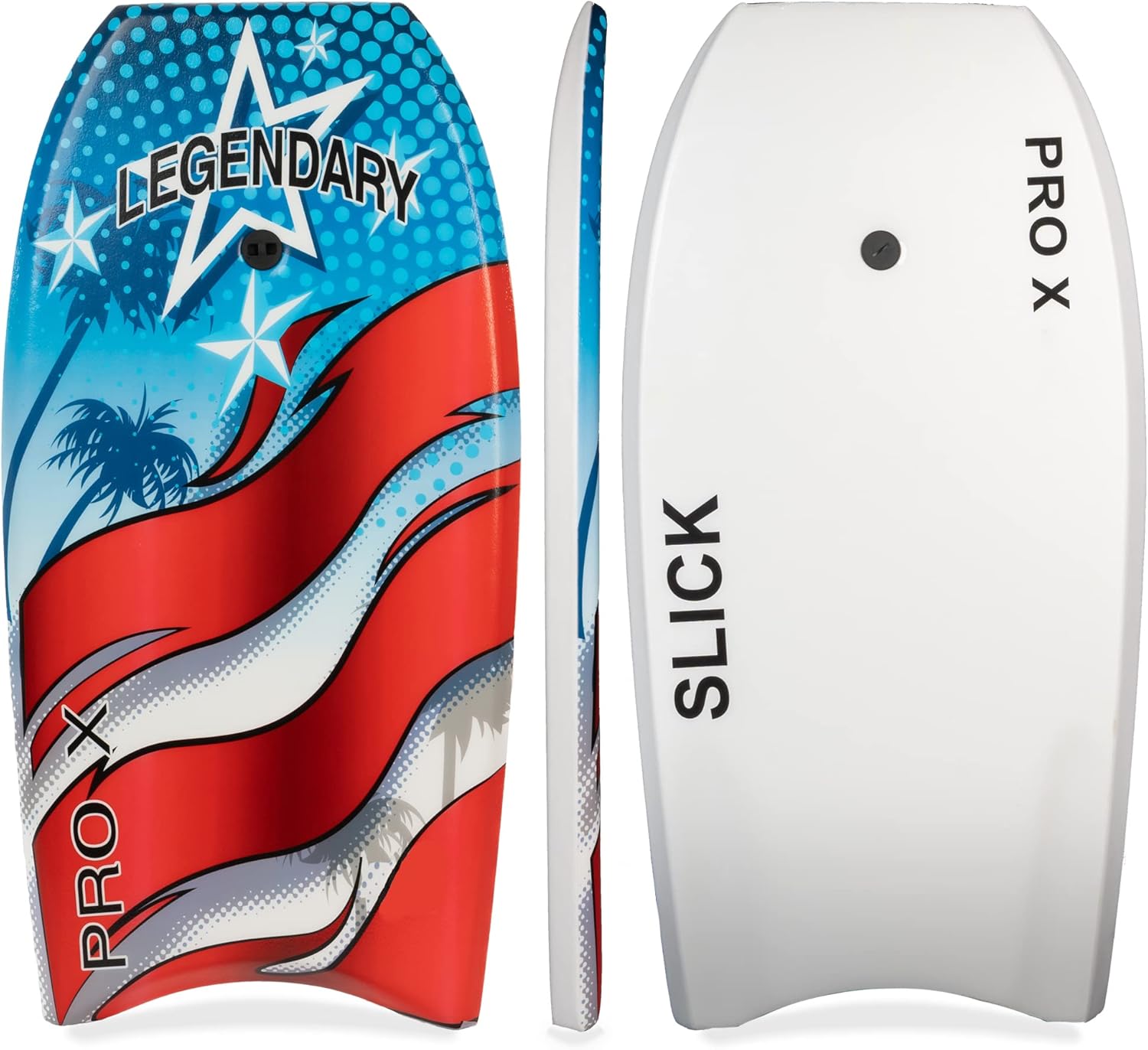Legendary Pro X Bodyboard para playa con parte inferior dura, tablas Boogie para niños y adultos, selladas térmicamente con núcleo EPS, correa