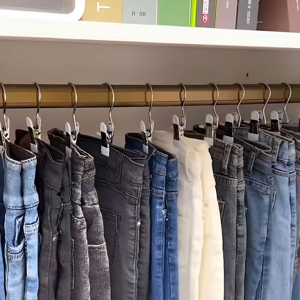 20 clips multifunción, ganchos para colgar la ropa sucia de acero manchado con clips de alta resistencia, clip de secado de metal portátil para