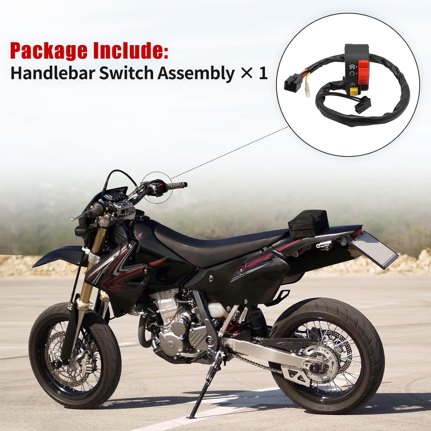 Interruptor de manillar de motocicleta derecho ATV Botón de arranque y parada para Suzuki DRZ400S DR-Z400S 2000-2009 MPN # 37200-13E30 37200-13E31