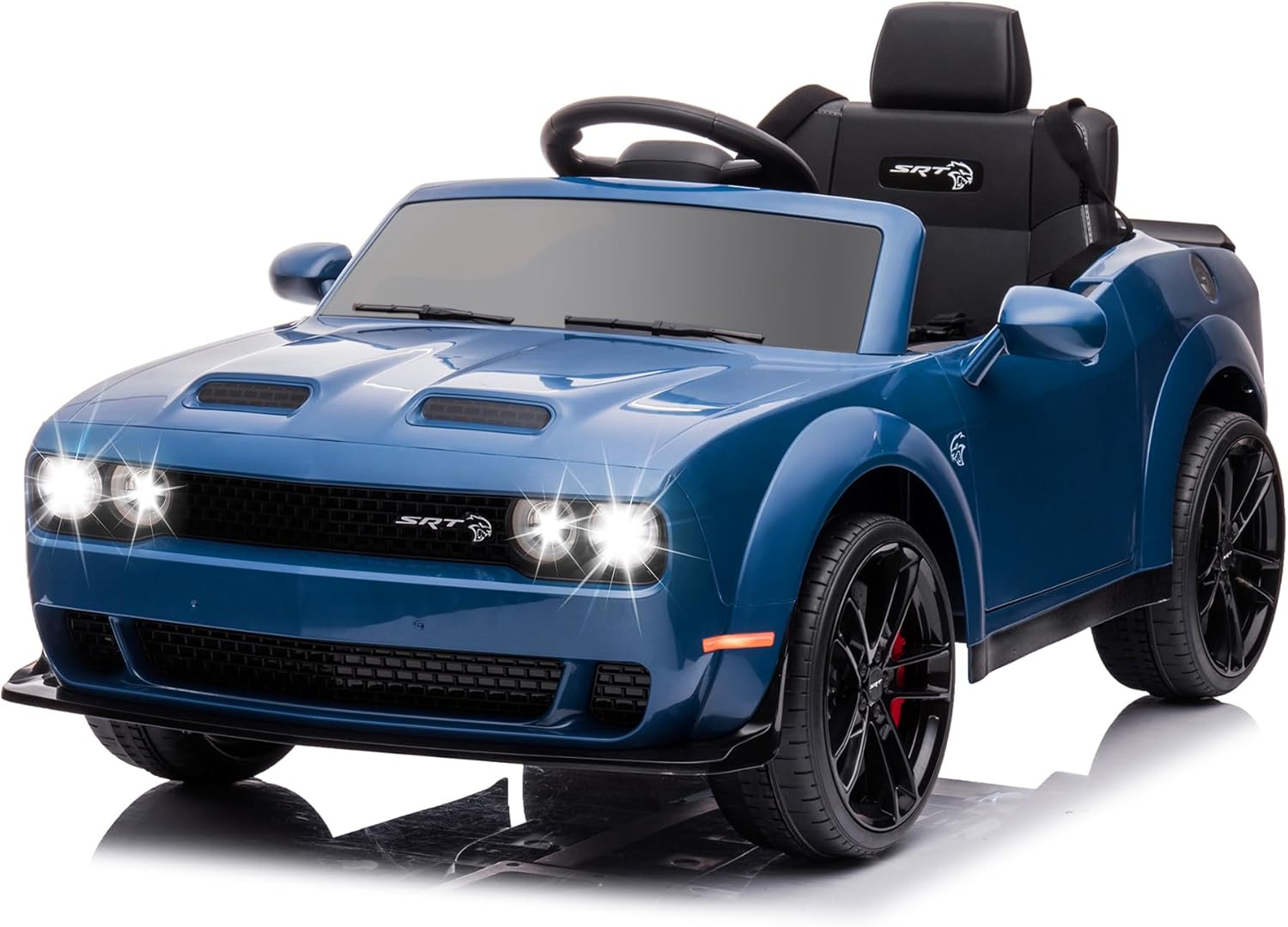 Vehículo eléctrico Dodge Challenger con control remoto de 12 V con licencia para niños, vehículos motorizados para niños, vehículo eléctrico de