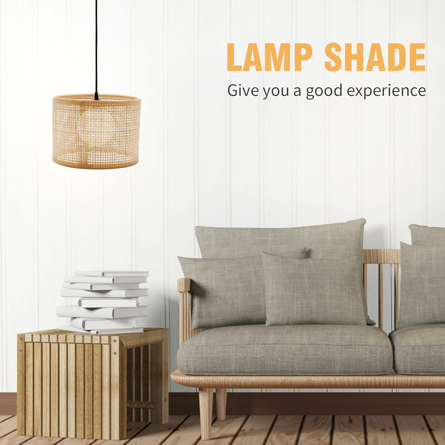 Pantalla colgante para lámpara colgante, delicada cubierta de luz tejida de ratán tejido, pantalla para lámpara de piso y lámpara de mesa,