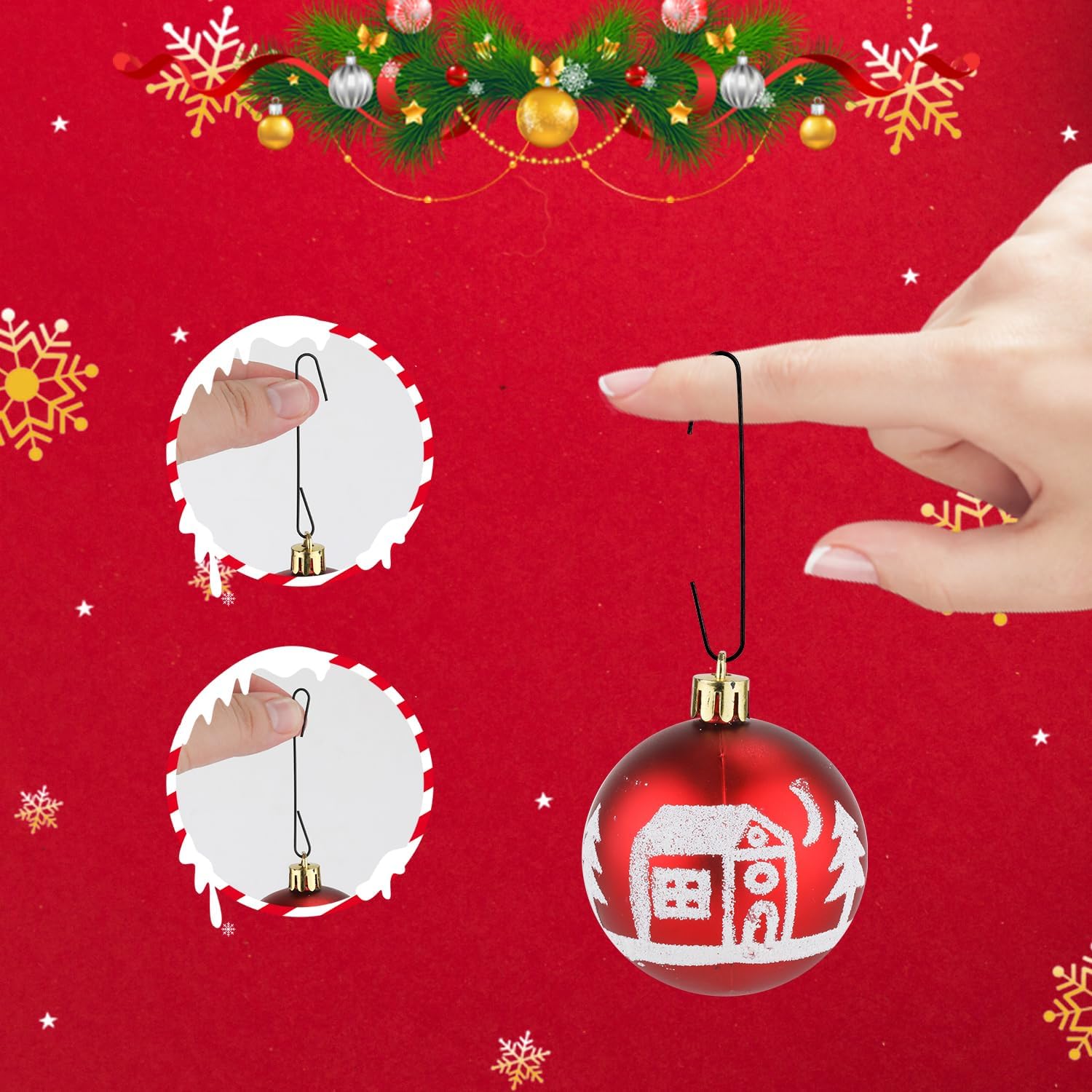 120 ganchos para adornos de Navidad, ganchos flexibles de 0.5 x 2.5 pulgadas, ganchos de metal, ganchos de árbol de Navidad, ganchos para decoración