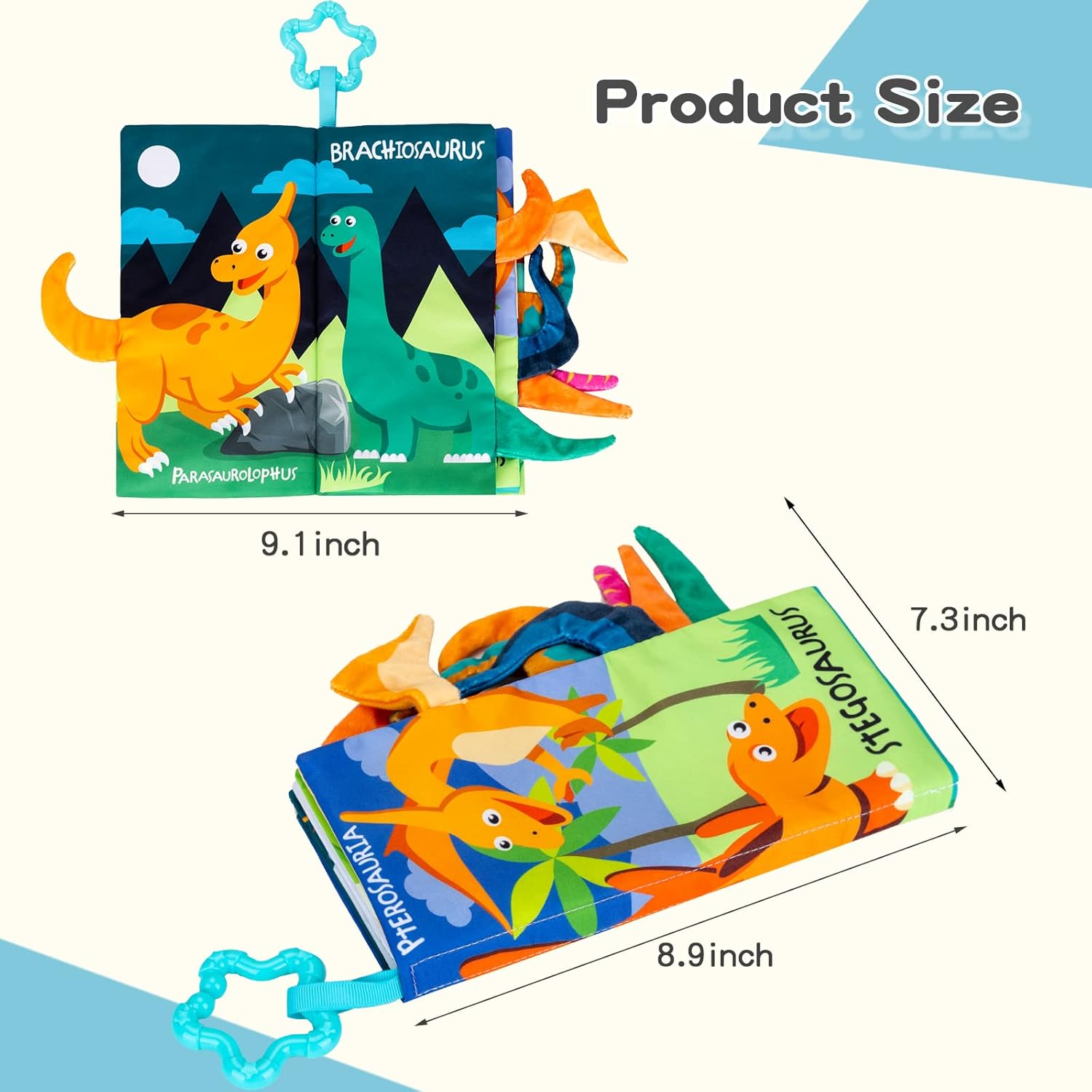 Libros para bebés de 0 a 6 meses, 1 libro de tela arrugada para bebés, bebés y niños pequeños, juguetes de aprendizaje sensorial, cochecito, ducha,