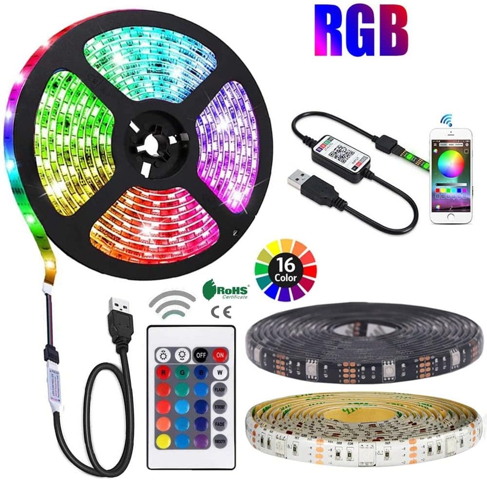 GSYFDZSWZX Fengyan – Tira de luces LED de 9.8ft, 5050 SMD RGB 5 V, USB, cinta de diodo de neón, flexible, a rayas, para decoración de pantalla de