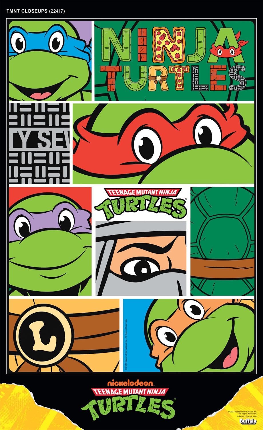 Buffalo Games – TMNT – Primeros planos – Rompecabezas de 300 piezas grandes para adultos rompecabezas desafiante perfecto para noches de juego – 300
