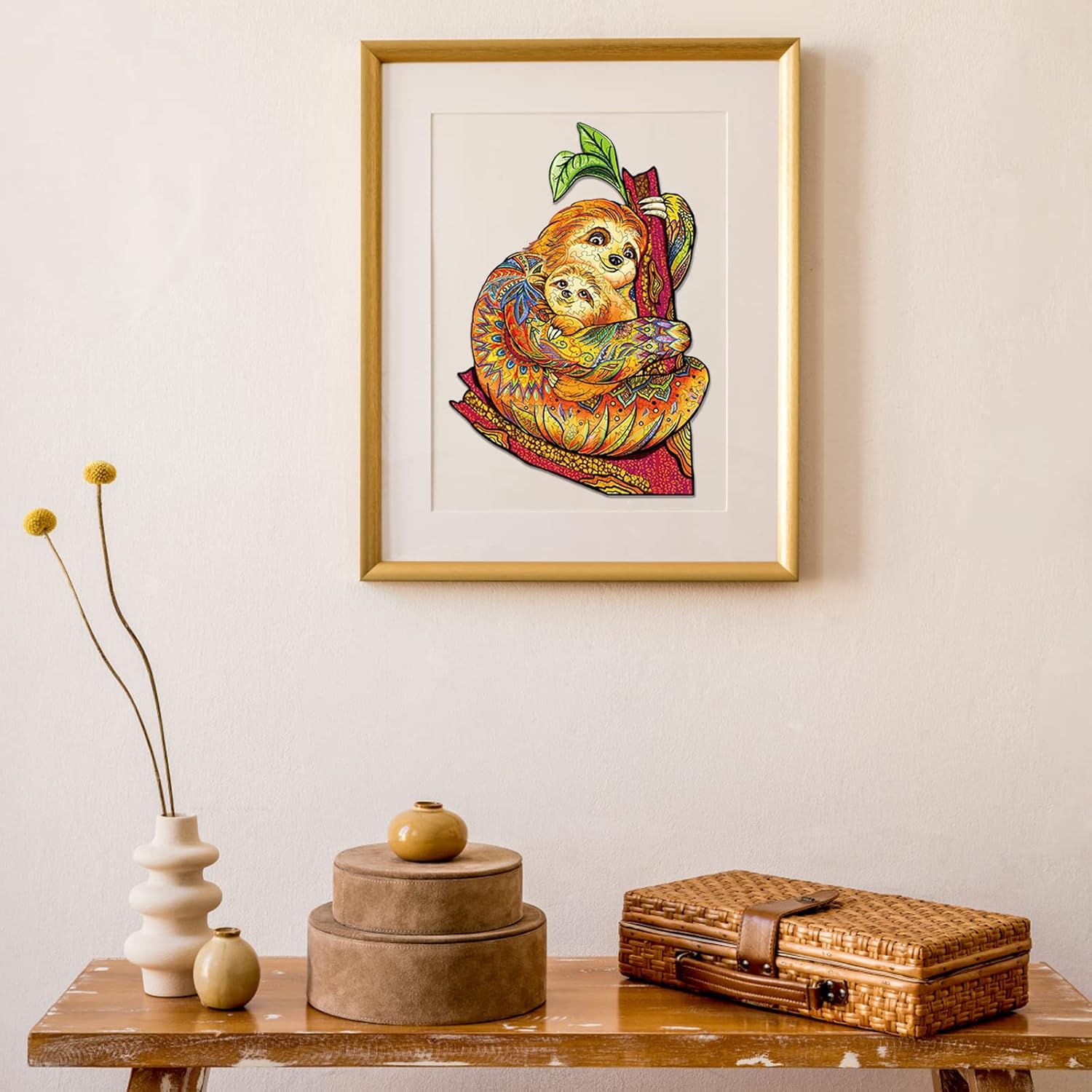Rompecabezas de madera para adultos, rompecabezas de madera de perezoso para adultos, rompecabezas de madera con forma de animal único para mamá y