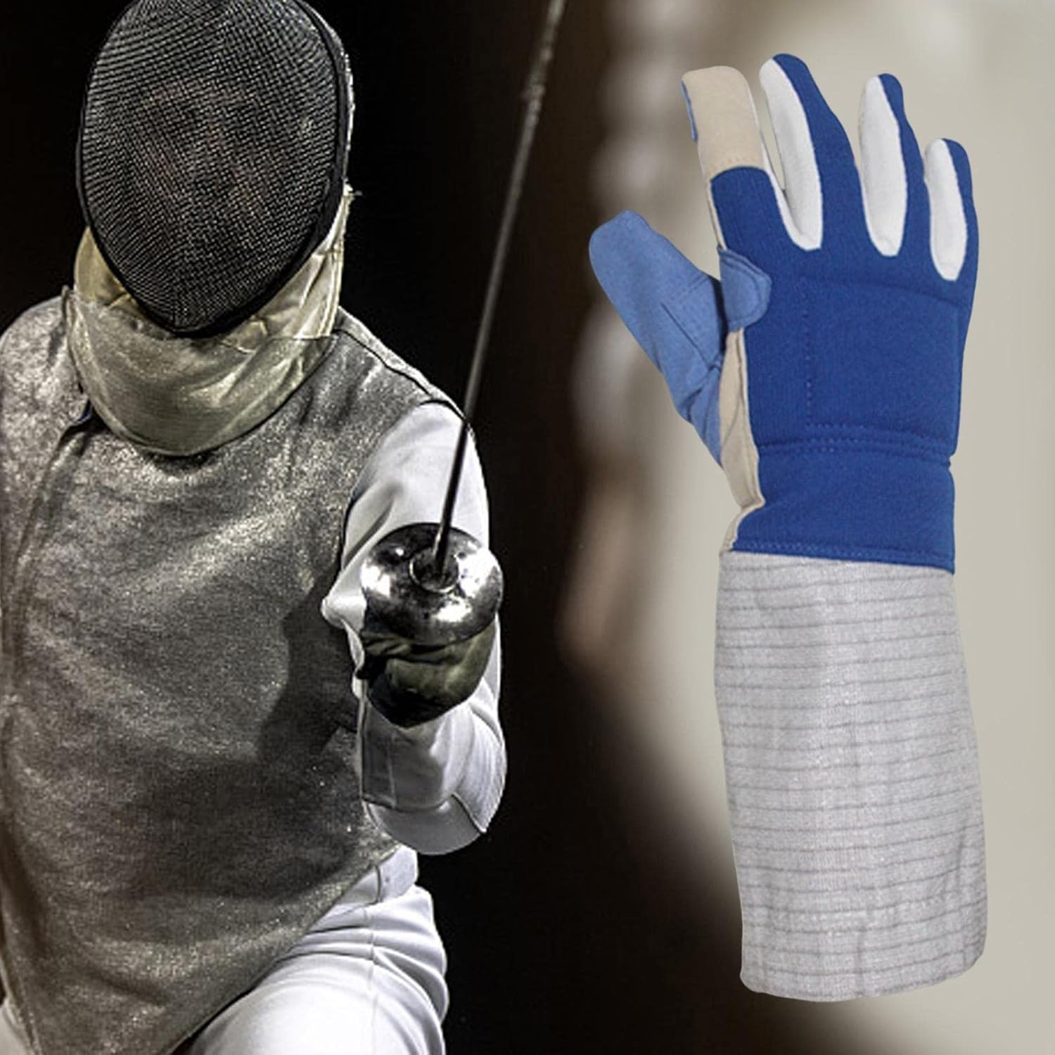 Guante de esgrima, guante de entrenamiento de esgrima, lavable para cerca, entrenamiento de combate, protección especial para papel de espada,