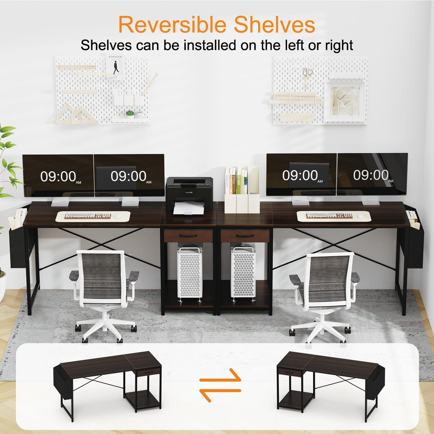 Escritorio para computadora con cajón de 55 pulgadas para oficina en casa con almacenamiento, mesa de escritorio simple y moderna para trabajo, para