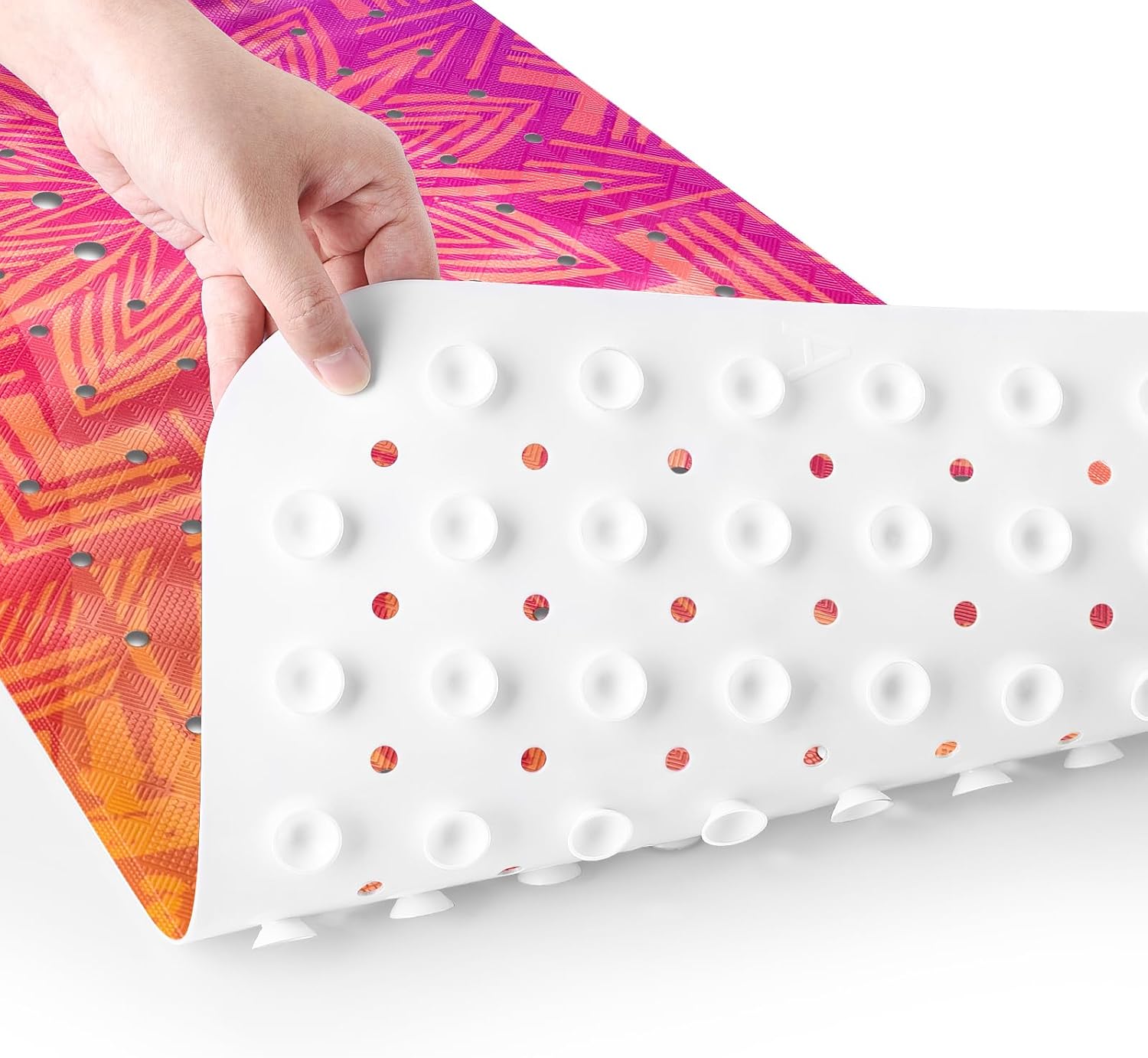 Reetual Alfombra de baño antideslizante para baño. Alfombra de baño colorida única. Alfombra de baño extra larga de 40 x 16 pulgadas para bañera con