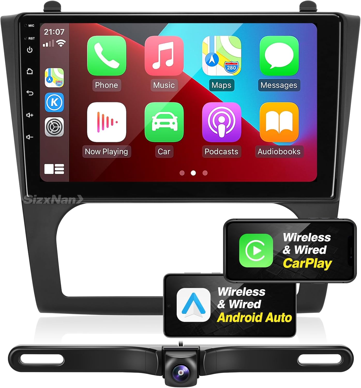 Pantalla táctil para radio Android Altima compatible con Carplay Android Auto, estéreo para coche, reproductor multimedia de navegación Bluetooth,