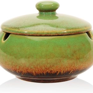 Cenicero de cigarrillos al aire libre con tapa, sin humo, bandejas de cenizas de cerámica cubiertas a prueba de viento, ceniceros a prueba de olores Cenicero de cigarrillos al aire libre con tapa, sin humo, bandejas de cenizas de cerámica cubiertas a prueba de viento, ceniceros a prueba de olores