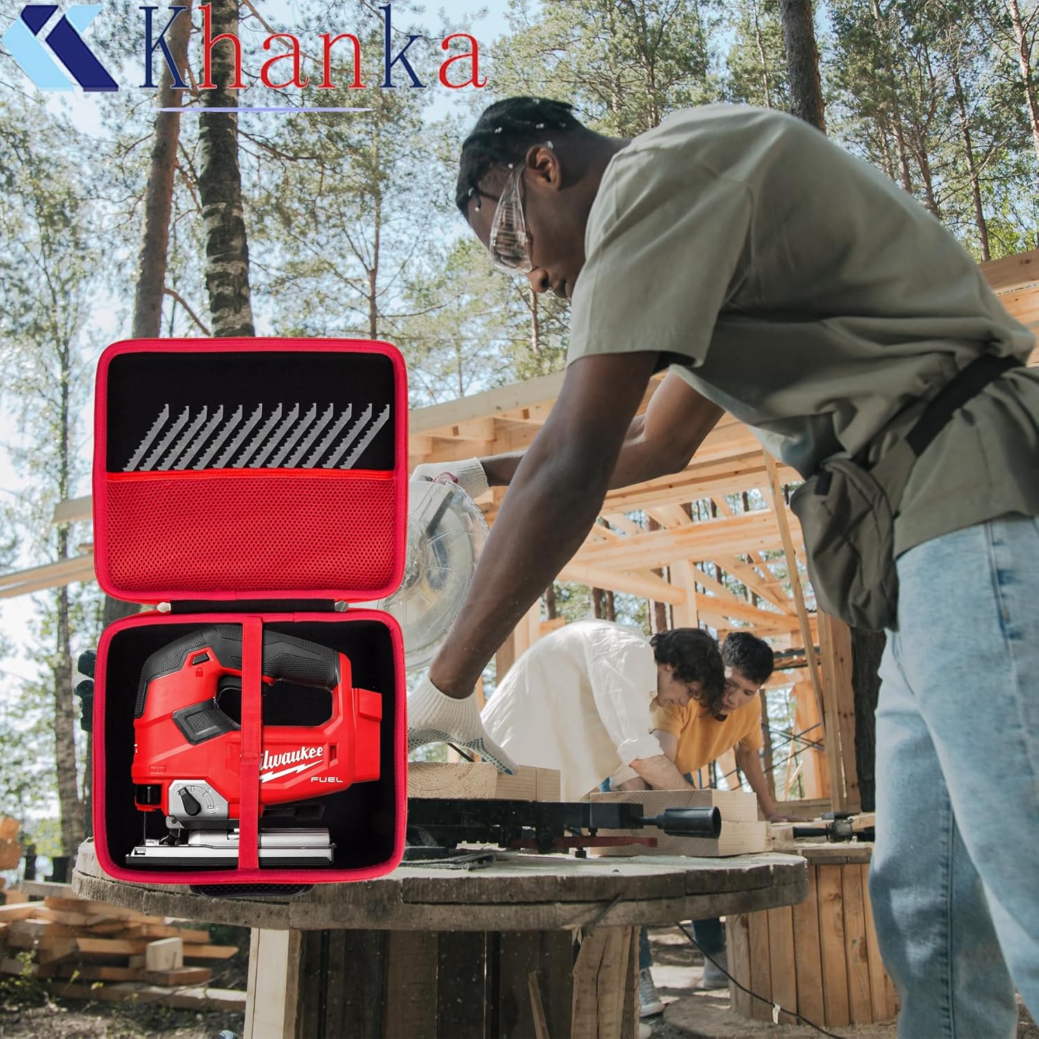 Khanka Estuche de almacenamiento rígido de repuesto para sierra caladora Milwaukee M18 Fuel D-Handle 2737-20, solo funda
