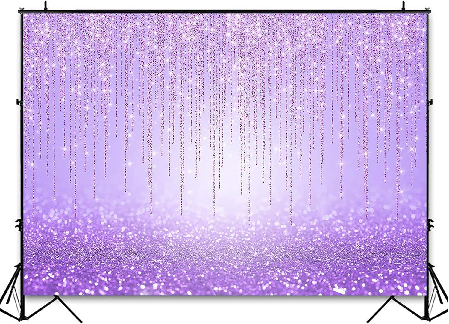 Avezano Telón de fondo morado con purpurina para fiesta de cumpleaños de niñas, sesión de fotos dulce de 16 pulgadas, color morado, brillante,