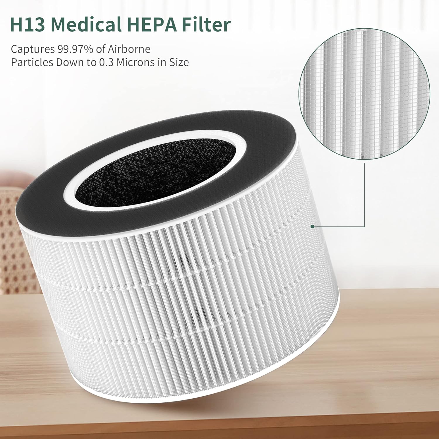 Paquete de 1 filtro de repuesto H13 True HEPA compatible con purificador de aire Tredy TD-1500 TD-1500BM, filtración de 4 etapas