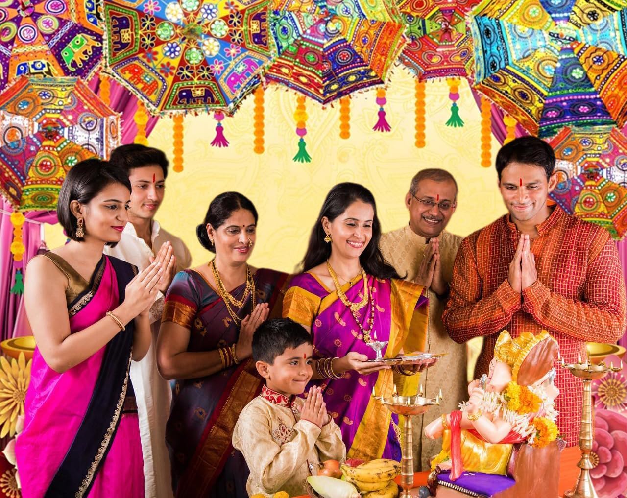 Telón de fondo indio Diwali Pooja para fotografía, 10 x 8 pies, vinilo indio, tradicional, Puja Ganpati Mehndi Diwali, Festival de fotos, decoración