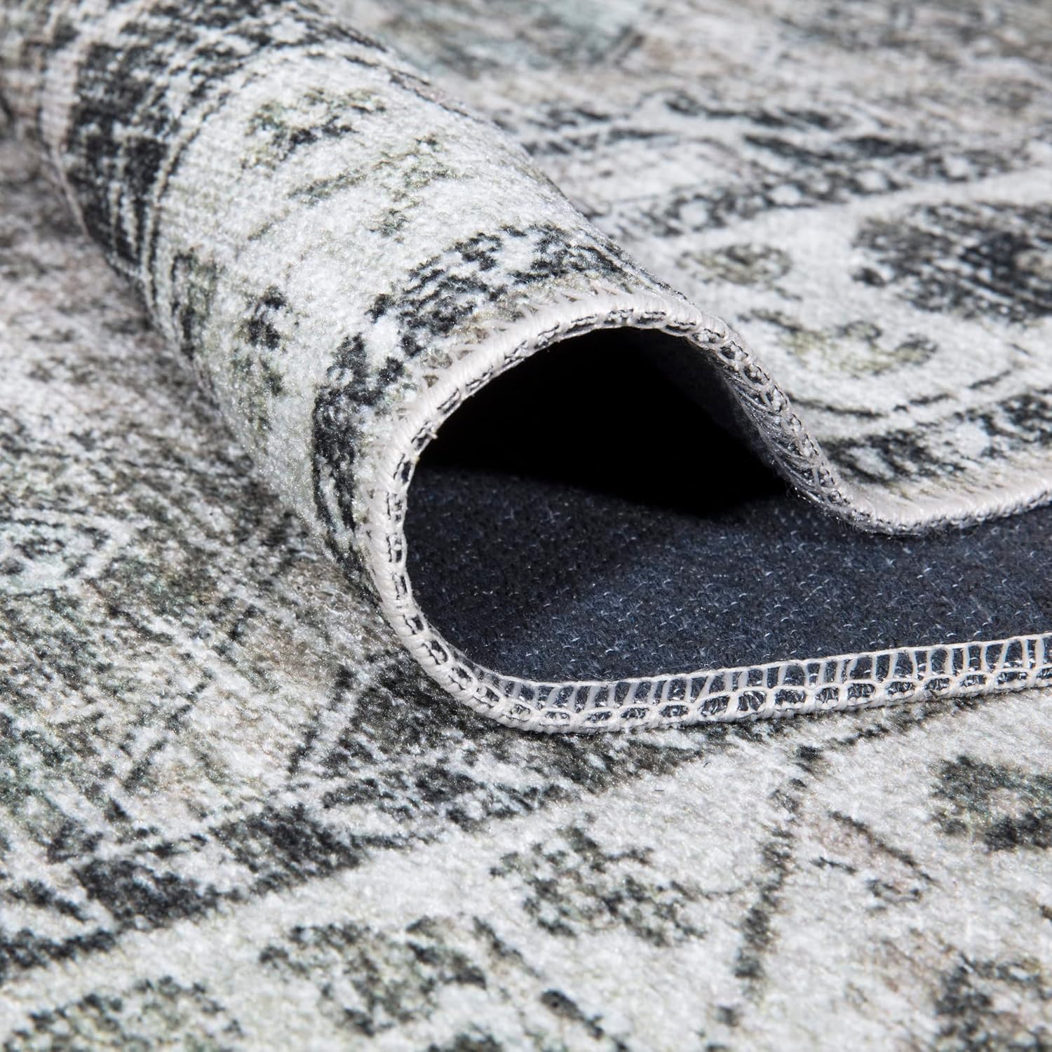 Bloom Rugs – Alfombra caminera Caria lavable, antideslizante, de 1,83 m, color beige y oliva, para entrada, pasillo, baño y cocina, tamaño exacto